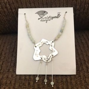 Handmade necklace with star and amazonite beads